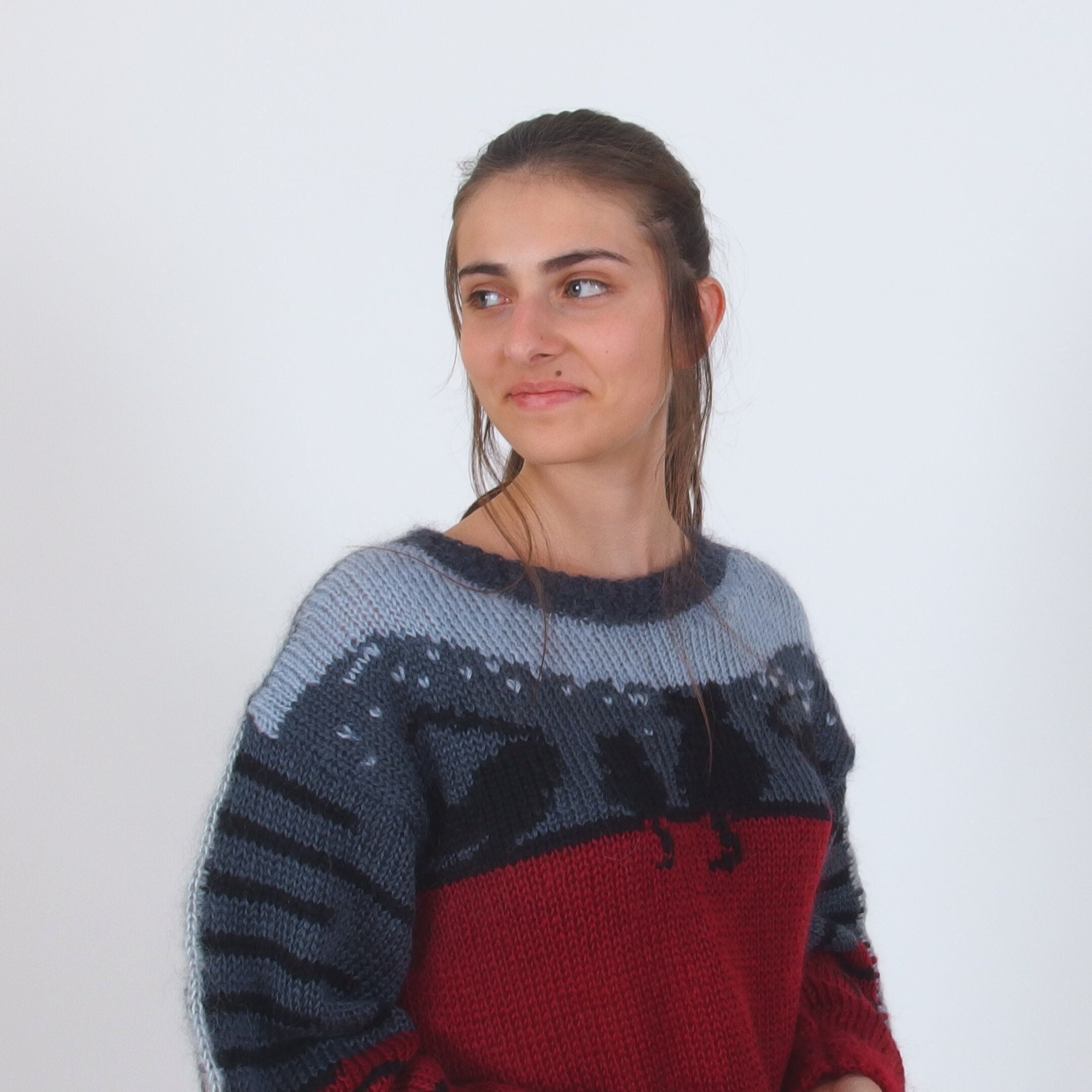 Black Cat Sweater Cute Animal Sweater 