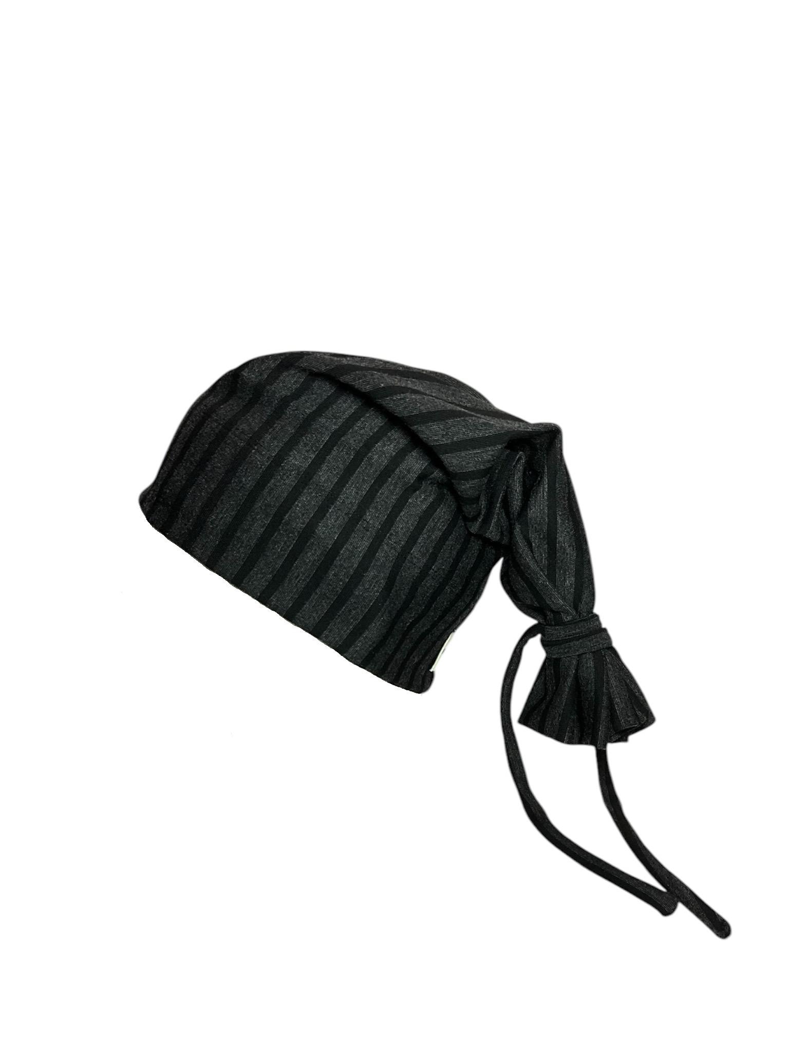 Charcoal/black Vertical Stripes Tie Beanie - Etsy
