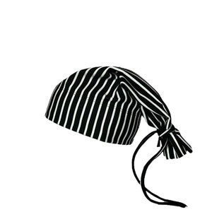 Black/White Vertical Stripes Tie Beanie