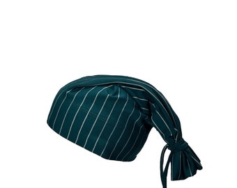 Hunter Green/White Pinstripes Tie Beanie