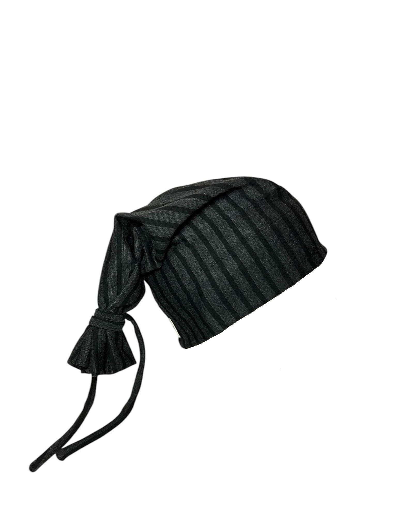 Charcoal/black Vertical Stripes Tie Beanie - Etsy