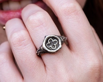 Ekklesia Wax Seal Signet Ring-Sterling Silver or 14K Gold-Inspired by cathedrals, brutalism, and ancient wax seals.