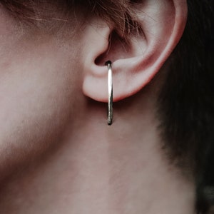 Handmade round ear cuffs for non-pieced ears. Made from Argentium sterling silver.