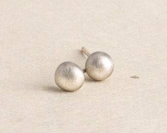 Pebble Stud Earrings - 935 Sterling Silver Smooth Matte Post Earrings- READY TO SHIP - Skolland Jewelry