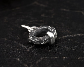 The Blacksmiths Key Ring Charm-Scottish charm handcrafted from 935 Argentium Sterling Silver