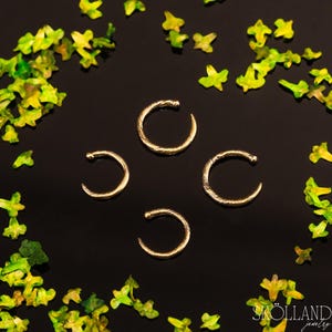 14K Gold Nose Ring-18G-Bold Vine Nose Ring