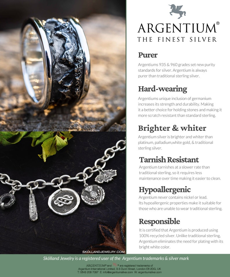 Argentium infographic explaining the benefits of choosing this metal over traditional sterling