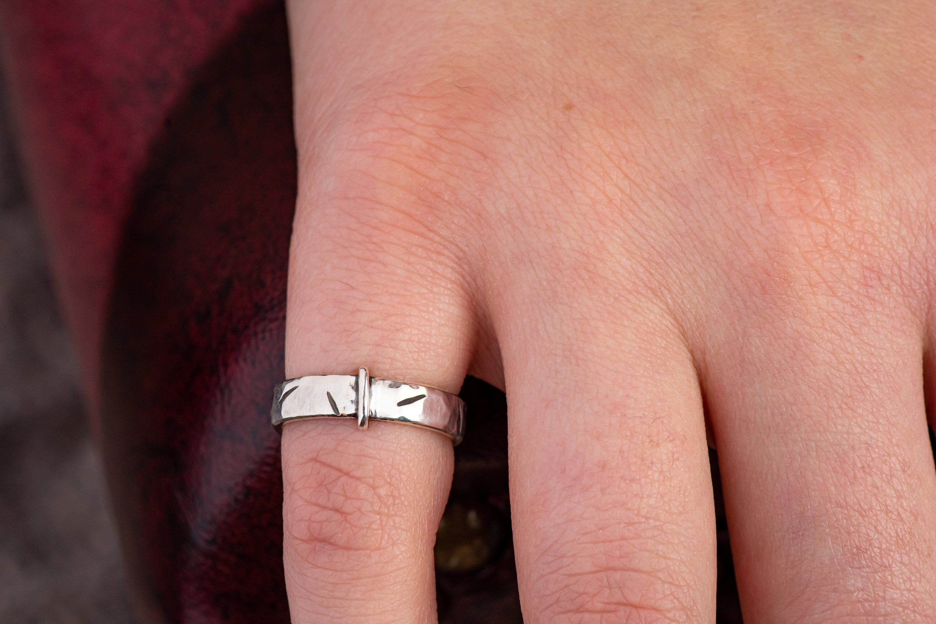 Claires Ring Polished Sterling Silver Outlandish Hammered & Etsy