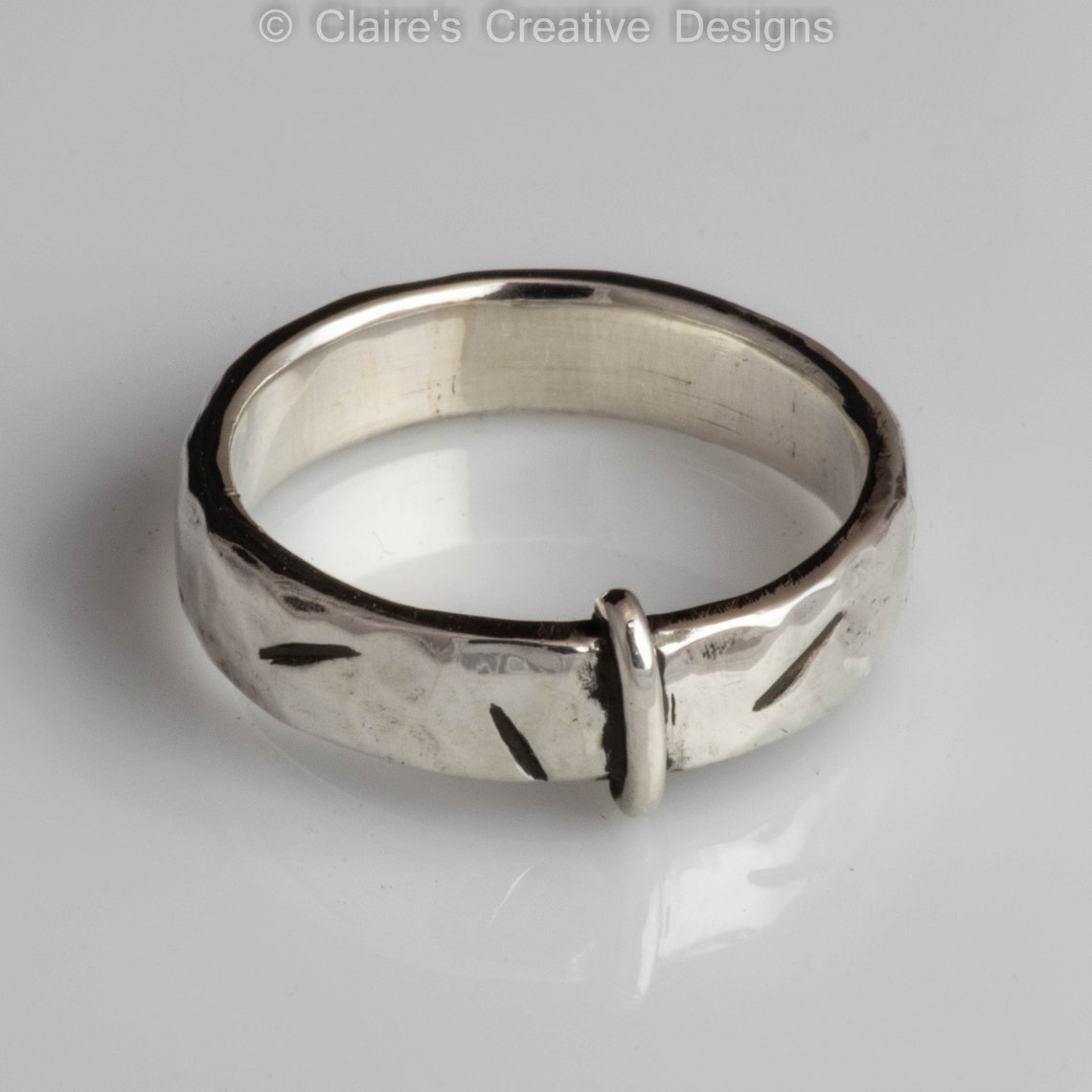 Claires Ring Polished Sterling Silver Outlandish Hammered & Etsy