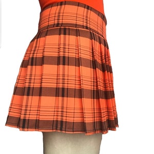 Orange plaid pleated clearance skirt