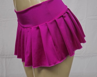 MICRO MINI Spandex Skirt Plaid Pleated (Phlox)