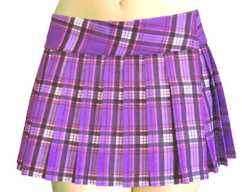 REGULAR MINI Skirt Plaid Pleated (Purple)