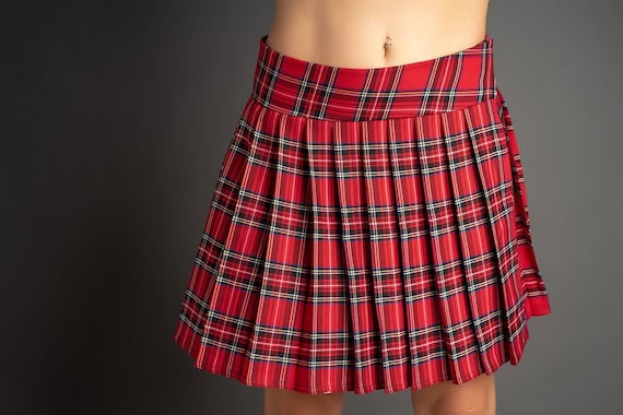 LONG SKIRT Pleated Plaid (redstewart) - Etsy