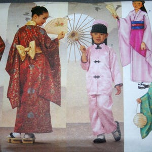 Kid Costume Butterick #6697 sewing pattern sz XS-L Japanese Robe Obi Top Pants