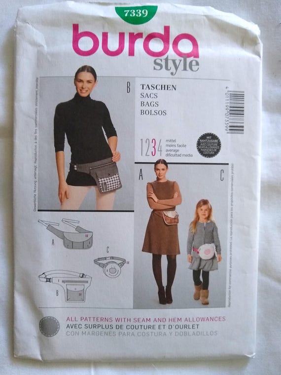 Bag Hip Purse Pattern Burda 7339 Fanny Bag Purse Case Etsy