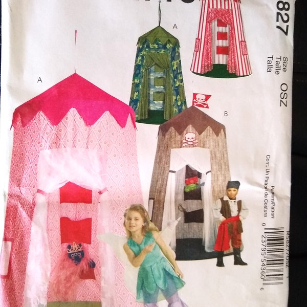 Kid's Play Canopy tent McCalls #5827 craft sewing pattern, play tent, imaginary castle