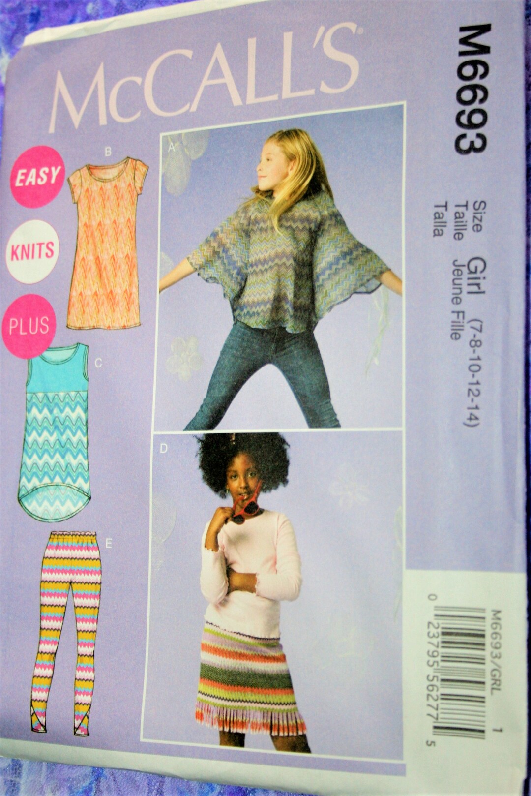 Girl Clothes Pattern Mccalls 6693 Sz 714 or 8.516.5 Plus Size Easy