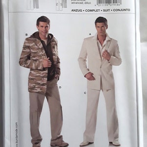 Men's Jackets and Pants pattern Burda #7918 jackets and pants sz 34-50