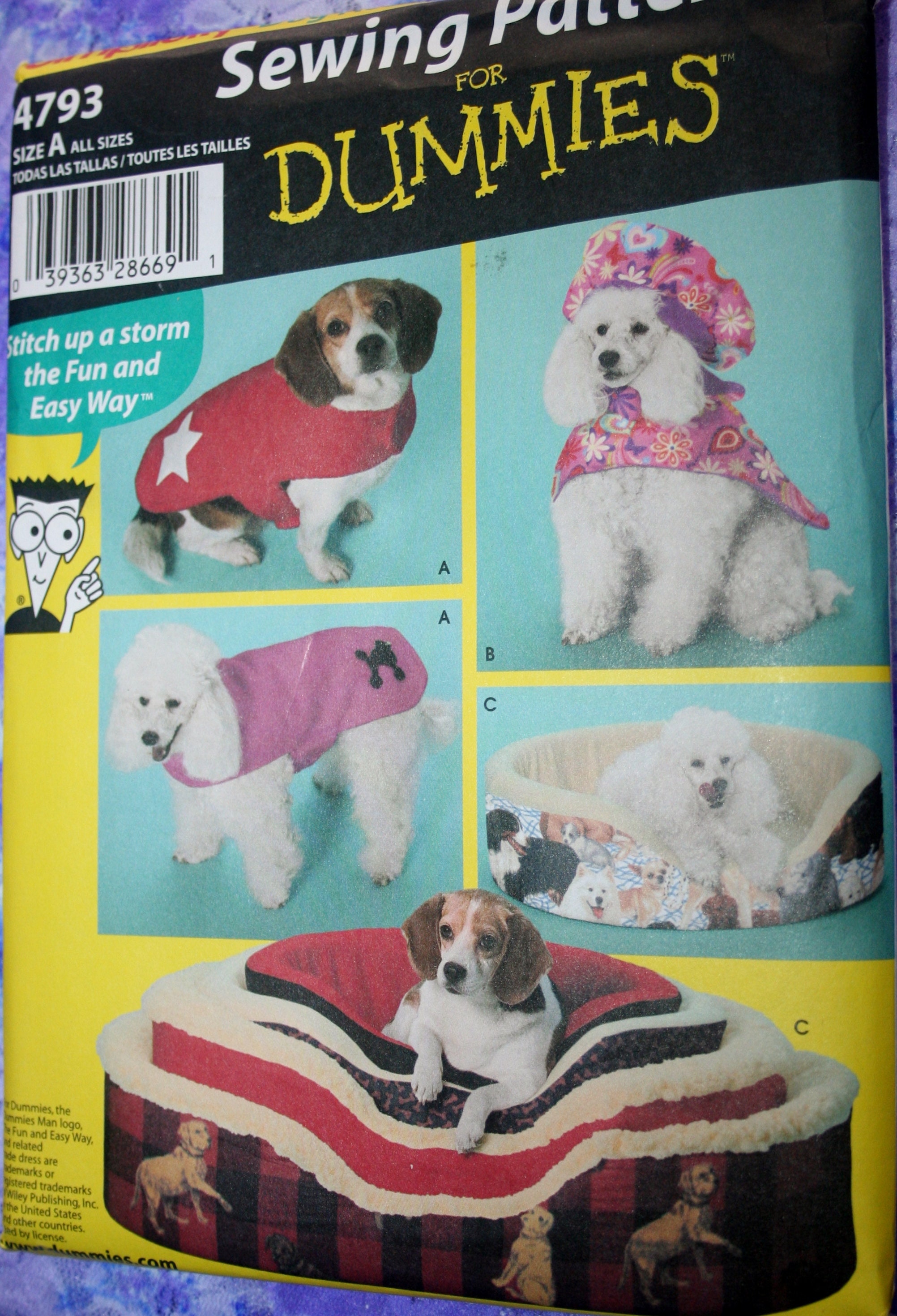 Sewing Patterns for Dummies #4793 Dog Accessories-All Sizes-Uncut