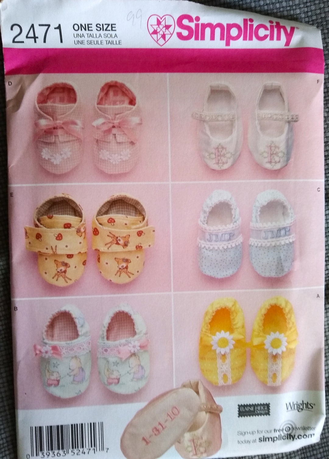 Baby Shoes Pattern, Simplicity 2471, Cloth Baby Shoes Etsy