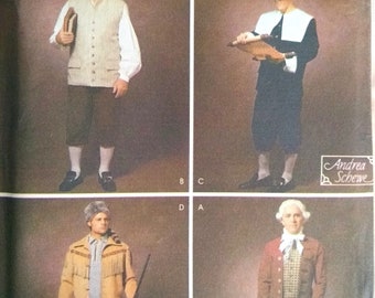 Men's Costume Pattern #5958 Simplicity sz XS-XL sewing pattern, Early American Ben Franklin, George Washington, fur trapper