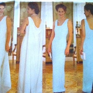 Easy Vintage #5879 Butterick sz 8-12, sewing Pattern; Formal Dresses with back drape, straight dress gown