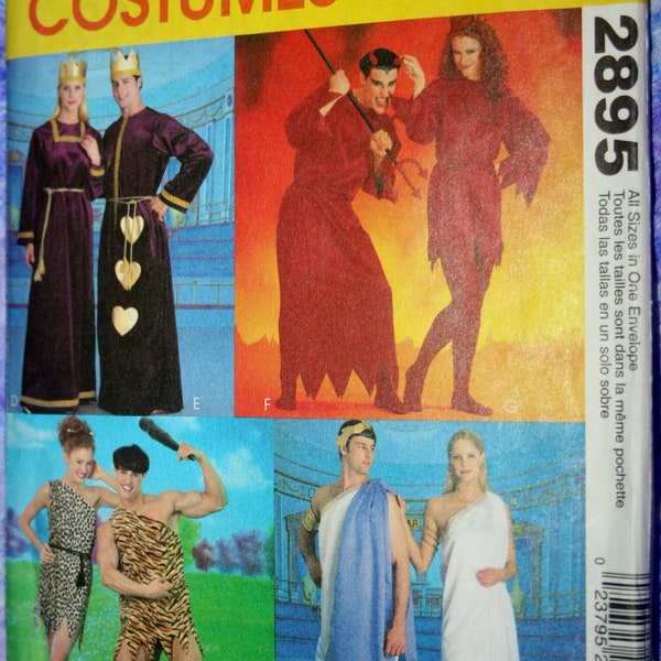 Man or Woman Costume, McCall #2895, sz XS-XL EASY King, Queen, Devil, Cave man/ woman, Greek gods Goddess unisex