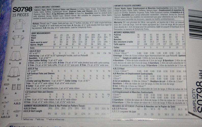 Girl Costume Pattern Sz 714, Simplicity 1350 / S0798 Monster High