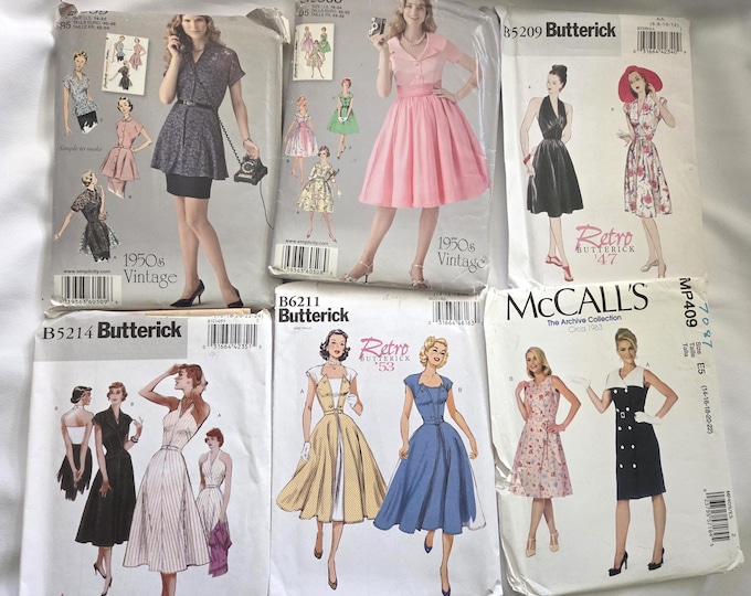 1930s-40s Style Dress #5876 Sz 6-12 Simplicity Sewing Pattern, Fancy ...