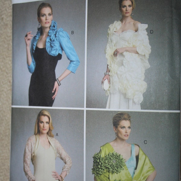reduced! Accessories Fancy Wraps #9045 Vogue sewing Pattern, Miss Fancy Formal Wraps Shawls Bolero Shrug