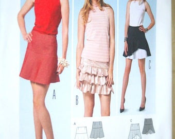 Skirt pattern Burda #6796 sz 8-18 Skirt fitted, A-line, ruffles, layered