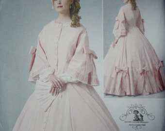 reduced! Historical Costume sz 6-12, Butterick #5543 sewing Pattern, Civil War Antebellum Dress & sleeves