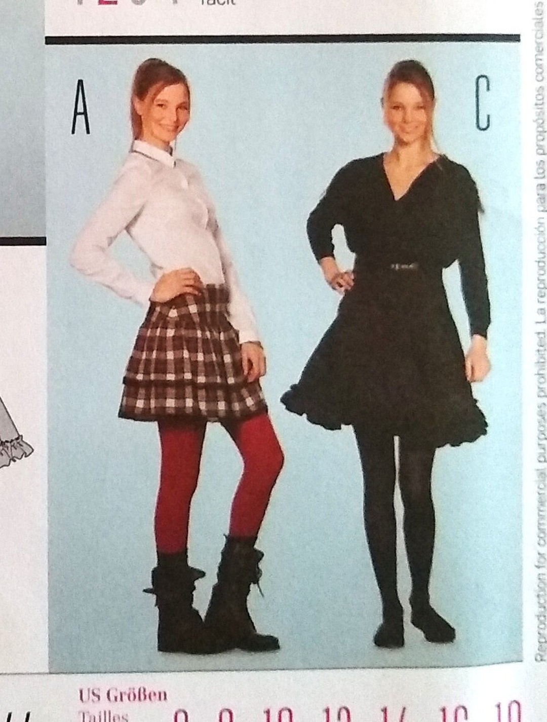 Burda 7462 Sewing Pattern, Sz 618 Skirts With Yoke Gathered Mini Length Knee Length, Dance