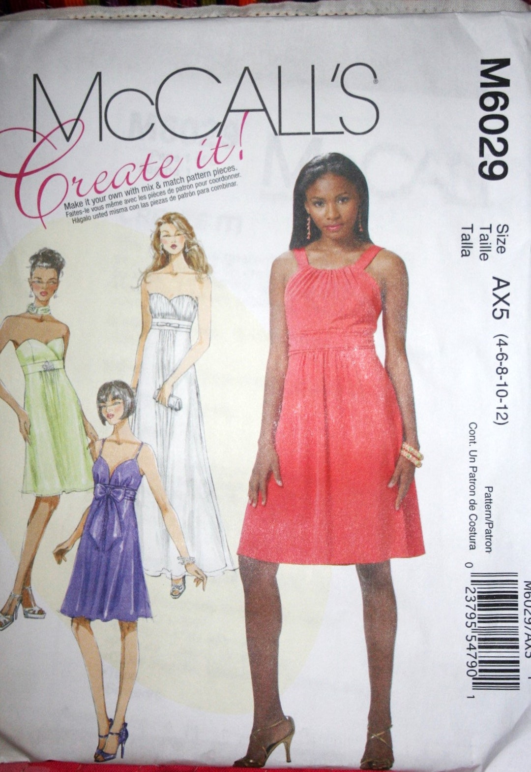 Fancy Dress Pattern Sz 412 Mc 6029 Sewing Pattern Cross Etsy