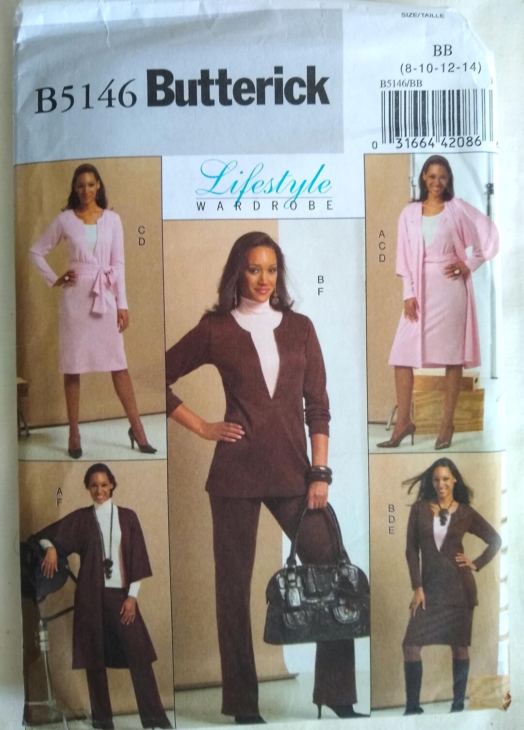 Separates Knit Jacket Top Tank Pants Skirt #5146 Butterick Pull-on ...