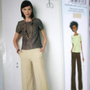 May include: Sewing pattern featuring a woman in a short-sleeved top and cropped pants. The pattern includes a drawing of the outfit and the text "lisette SEW YOUR STYLE". The pattern is labeled BP276.