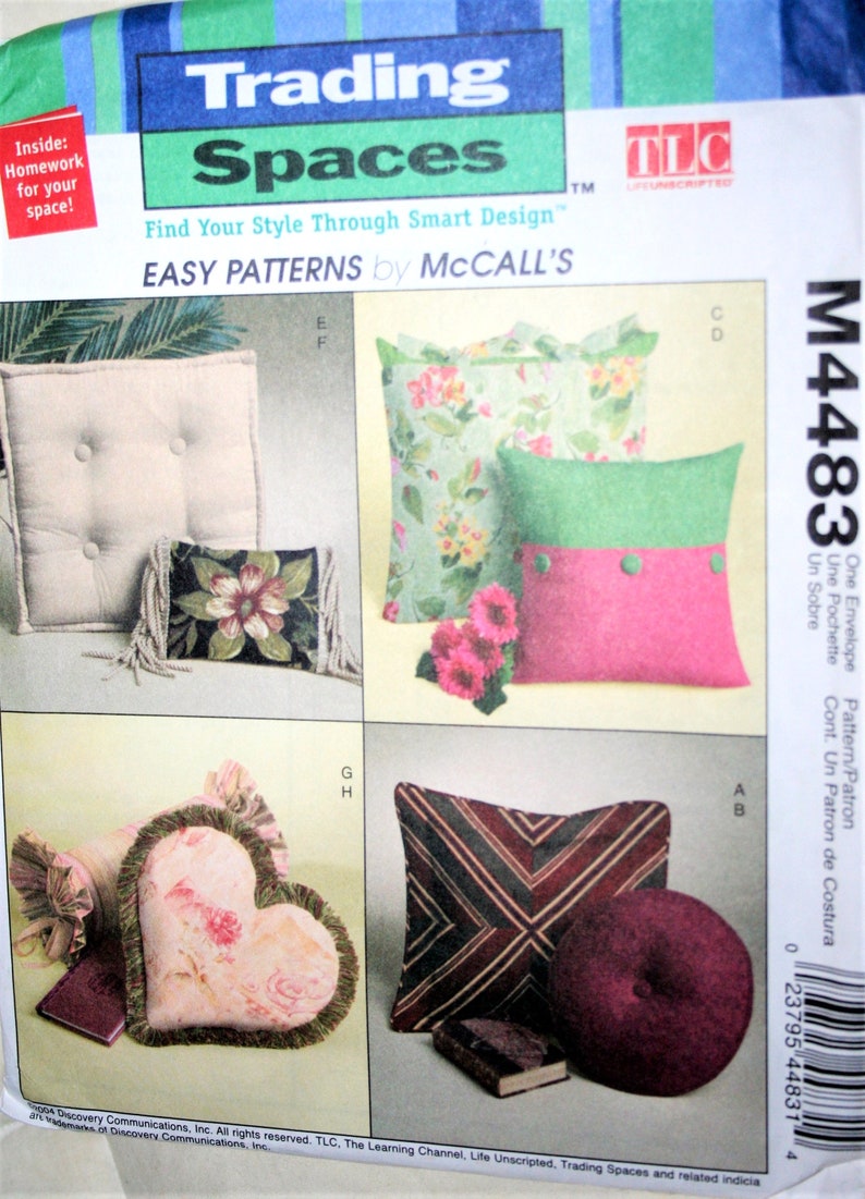 Decorator Mccalls Sewing Pattern 4483, Decorative Home Decor Pillows