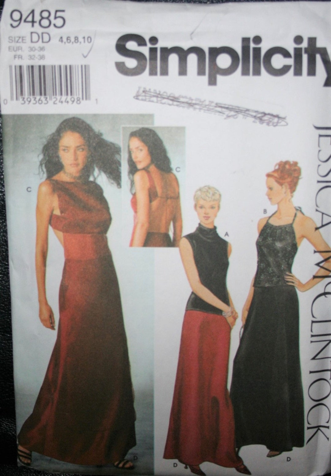 Vintage Fancy Tops Skirt Sz 410 9485 Simplicity Designer Sewing