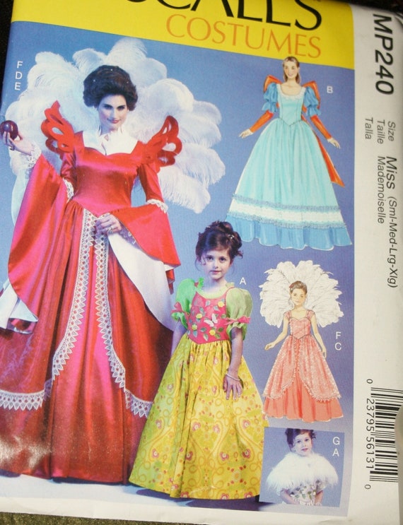 Fantasy Costume Dresses Mccalls #6629 Girl 3-8 or Miss Size S-XL (8-22)  Sewing Pattern, Fairy Godmother Princess Queen