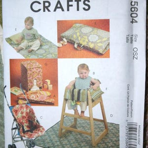 Infant Safety Accessories #5604 McCalls High Chair Cover, Diaper Box, Floor Nap Mat Blanket, Stroller Liner, Hanger Cover, Bag