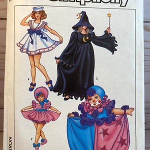 Child Costumes, Witch, Baby Doll, Clown, Sailor Girl, Simplicity 5834, Halloween Costume, Drama Costumes