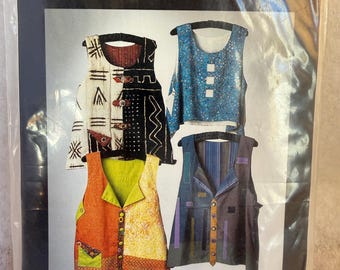 Myeziest Vest, Sewing Pattern, Design and Planning Concepts, Fabric Vest, Neckline variations, XS thru XL
