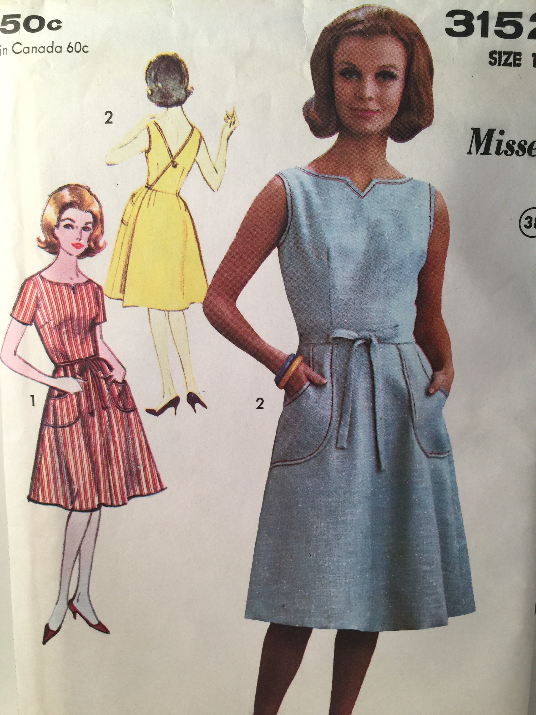 1960s Back Wrap Dress Advance 3152 Sewing Pattern Sew Easy | Etsy