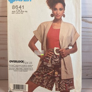 80s Misses Easy to Sew Loose Fitting Unlined Jacket and Pull on Short Pattern, Short Sleeve Jacket, Super Saver , Sewing Pattern