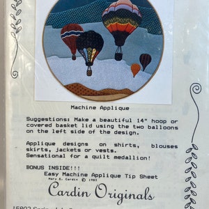 The Balloon Race, Machine Applique Quilted Wall Hanger, balloon races quilt Pattern, Cardin Originals,