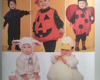 Toddler Costumes, Simplicity 2788, Lamb, Witch, Ladybug, Pumpkin, Duck, Halloween Costume, Jumpsuit Costume, Infant Costume, 4T Costume