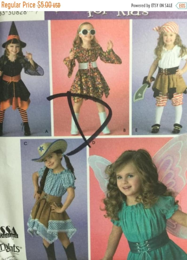 MAKE GIRLS COSTUMES FAIRY~COWGIRL~PIRATE~70S SEWING PATTERN SALE SIZE 3~8