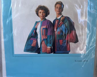 80s, Reversible Jacket, Sewing Pattern, Becomes a Tote Bag, By Carole Damien, Long Sleeve Jacket