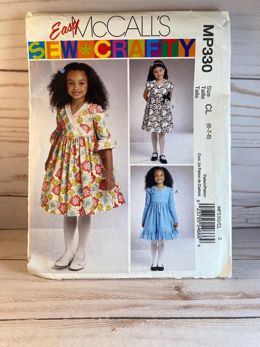 Girl's Lined Dress, Mccall's 330 Sew Crafty Sewing Pattern, Party Dress ...