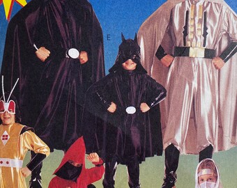 Vintage 90s Super Hero Costume Sewing Pattern: McCall's 8334, Boy's Size 7-8